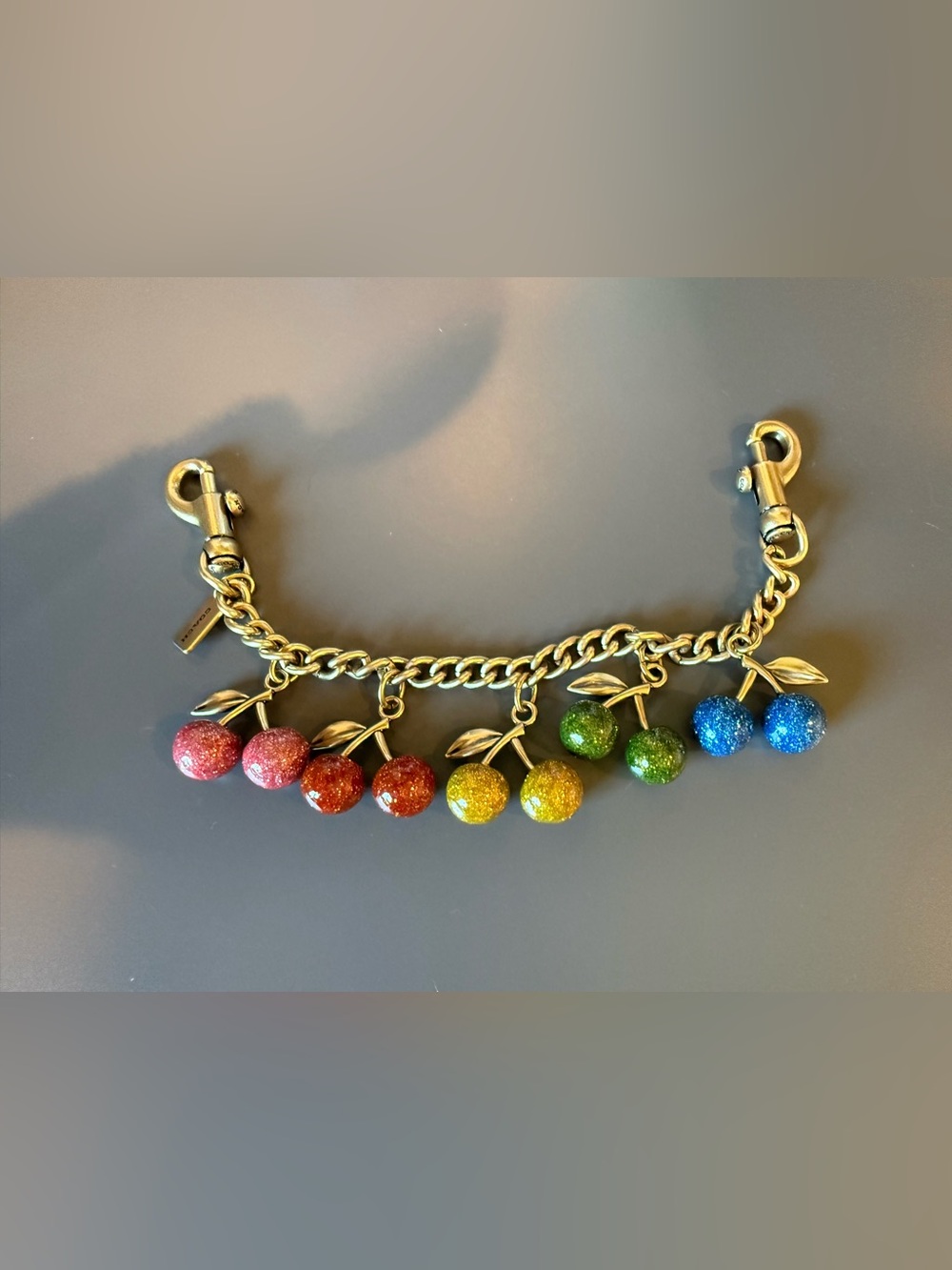 Coach Rainbow Cherries Chain Bag Charm - RARE - Picture 2 of 5